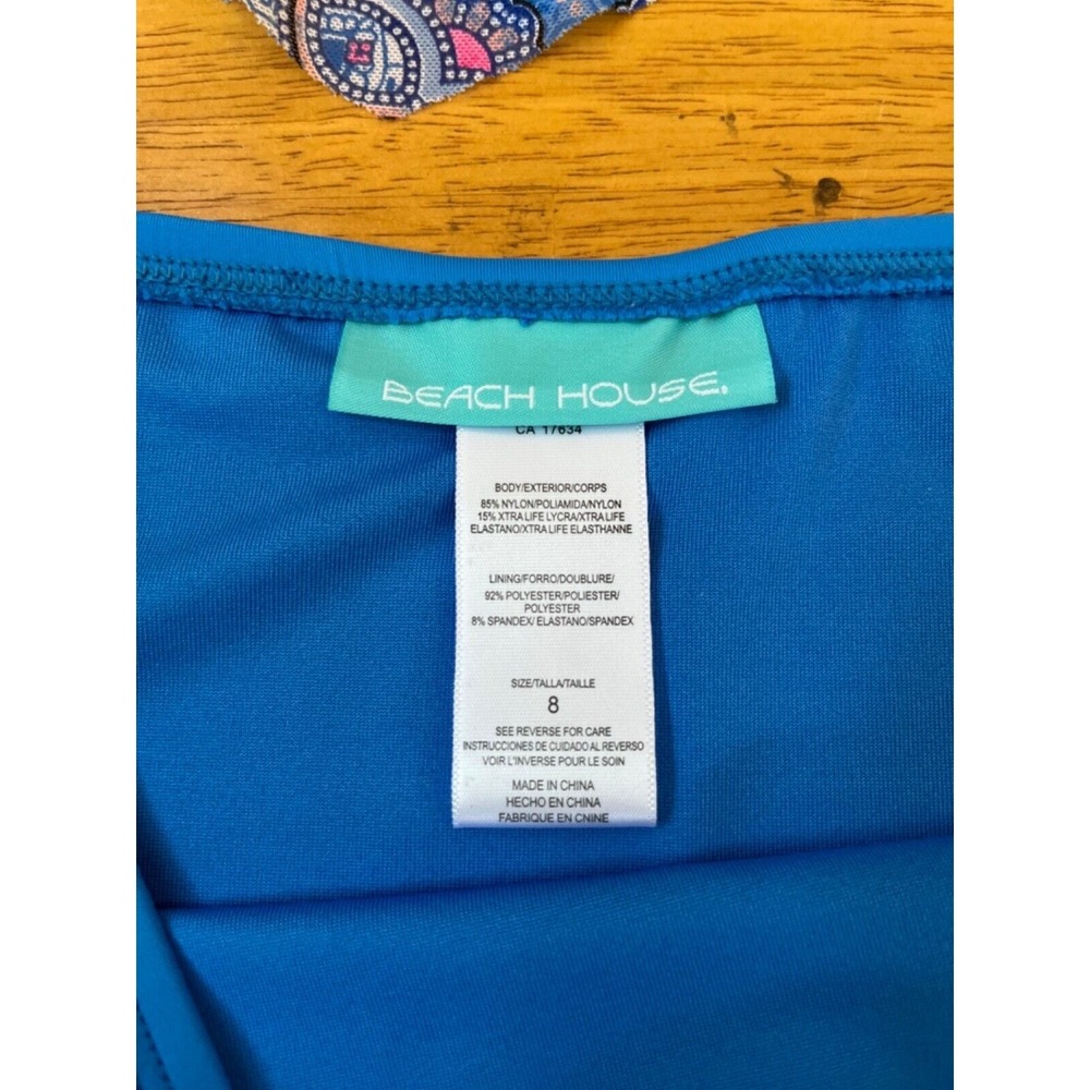 Beach House One Piece Swimsuit Portia Mesh Layer Tankini Top Boho Chic, Size‎ M - Picture 5 of 9